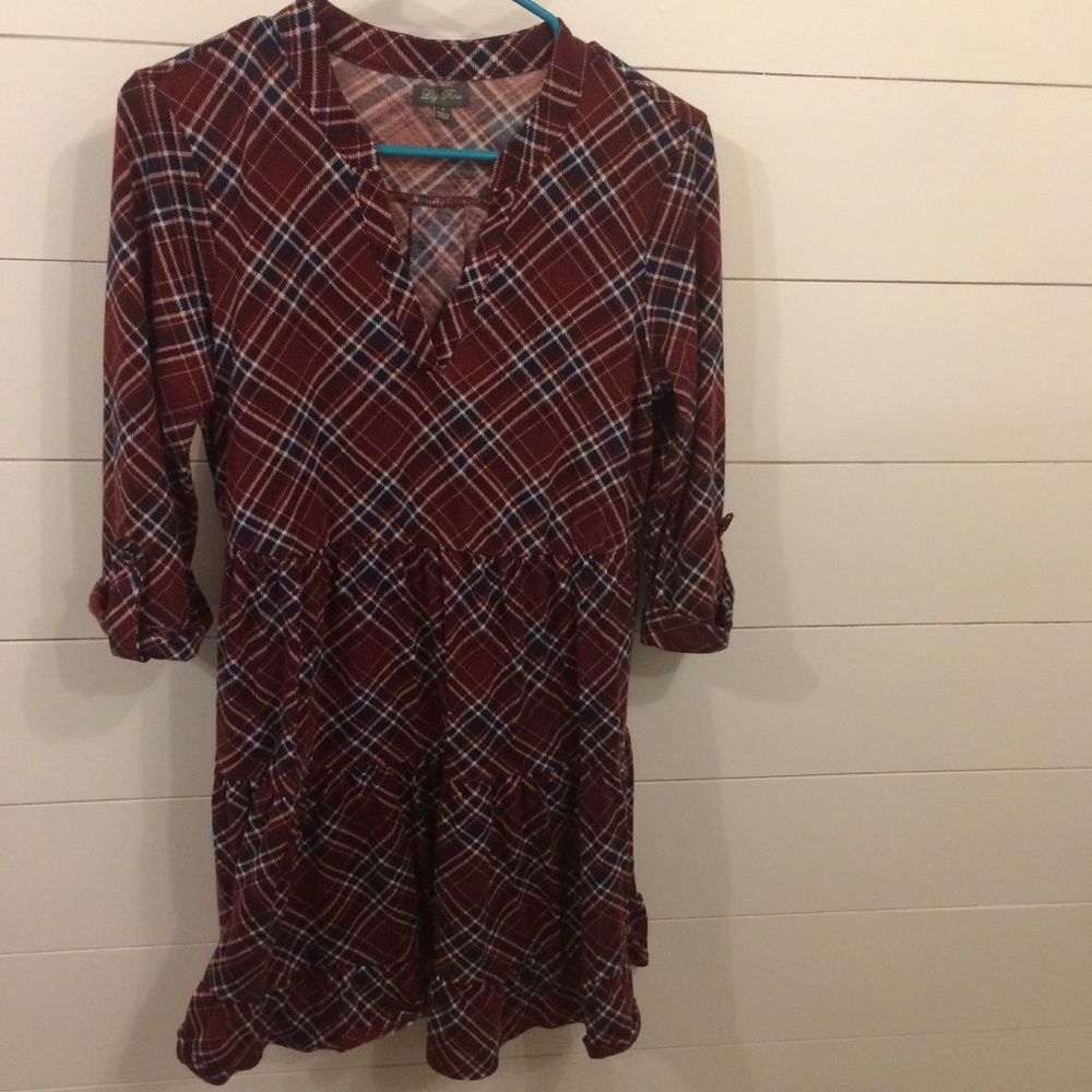 Plaid Ruffle Tunic - Picture 2 of 3